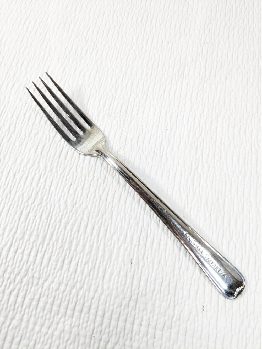 Vintage La Salle Cafeteria fork Silco Stainless Steel USA glossy LaSalle